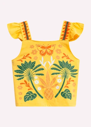 Conjunto Infantil Menina Tropical Nanai (Amarelo) - NANAI