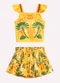 Nanai - Conjunto Infantil Menina Tropical Branco - variação: Amarelo
