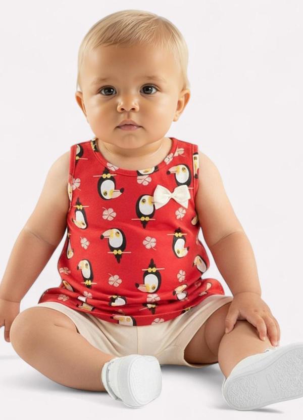 Kyly - Conjunto Infantil Menina Tucano Vermelho 2