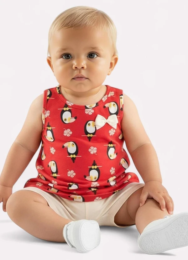 Kyly - Conjunto Infantil Menina Tucano Vermelho 2