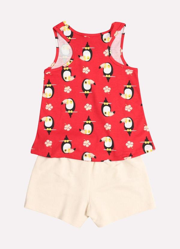 Kyly - Conjunto Infantil Menina Tucano Vermelho 3