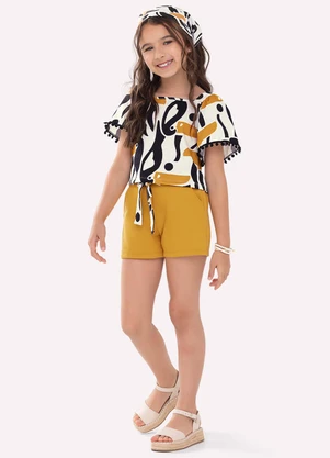 Nanai - Conjunto Infantil Menina Tucanos Branco - NANAI