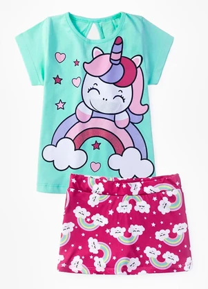 Select - Conjunto Infantil Menina Unicórnio Verde - SELECT
