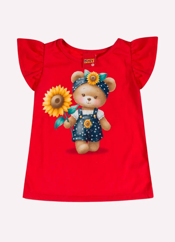 Kyly - Conjunto Infantil Menina Ursinha Vermelho 2