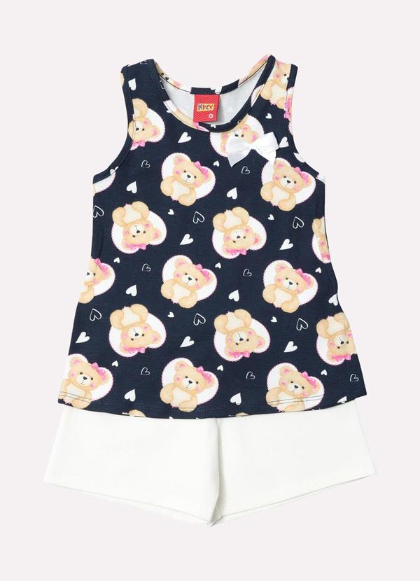 Kyly - Conjunto Infantil Menina Ursinho Azul Marinho 2