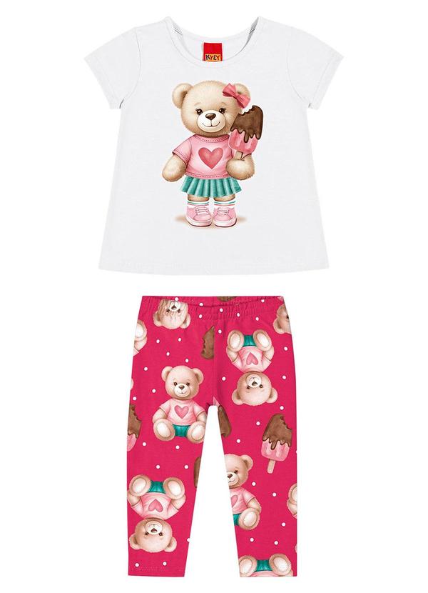 Kyly - Conjunto Infantil Menina Ursinho Branco