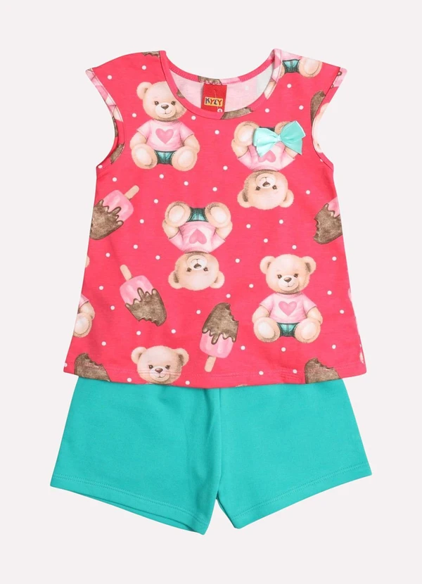 Kyly - Conjunto Infantil Menina Ursinho Rosa 1