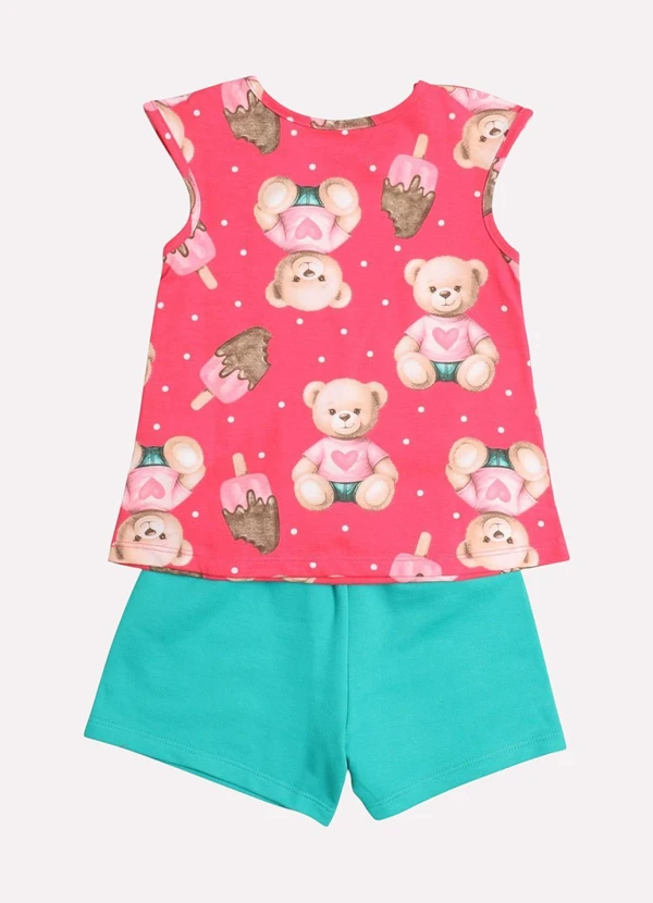 Kyly - Conjunto Infantil Menina Ursinho Rosa 3