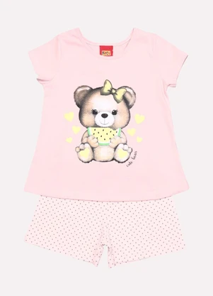 Kyly - Conjunto Infantil Menina Ursinho Rosa - KYLY