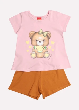 Kyly - Conjunto Infantil Menina Ursinho Rosa - KYLY