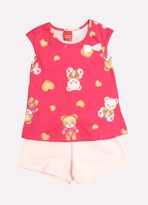 Kyly - Conjunto Infantil Menina Ursinho Rosa - KYLY