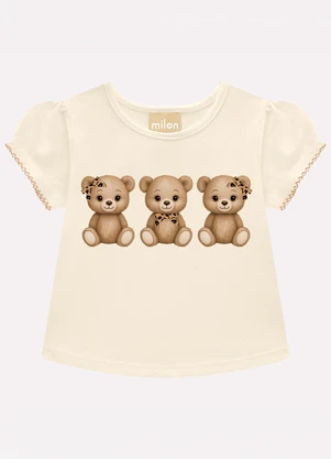 Milon - Conjunto Infantil Menina Ursinhos Bege - MILON