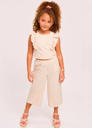 Vida Costeira - Conjunto Infantil Menina Verão Regata Babados e Ca - VIDA COSTEIRA