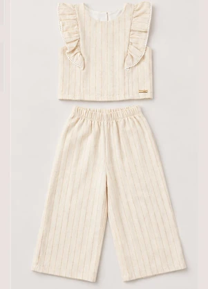 Vida Costeira - Conjunto Infantil Menina Verão Regata Babados e Ca - VIDA COSTEIRA