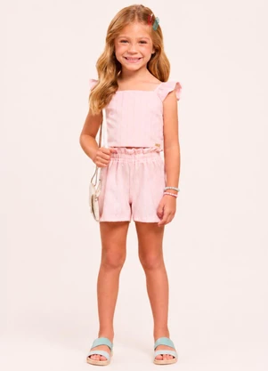 Vida Costeira - Conjunto Infantil Menina Verão Regata e Shorts com - VIDA COSTEIRA