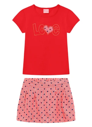 Duduka - Conjunto Infantil Menina Vermelha - DUDUKA