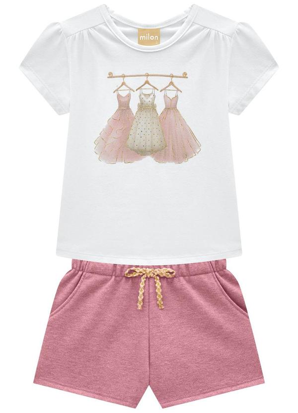 Milon - Conjunto Infantil Menina Vestidos Branco