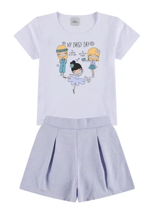Vida Costeira - Conjunto Infantil My Daisy Day Branco - VIDA COSTEIRA