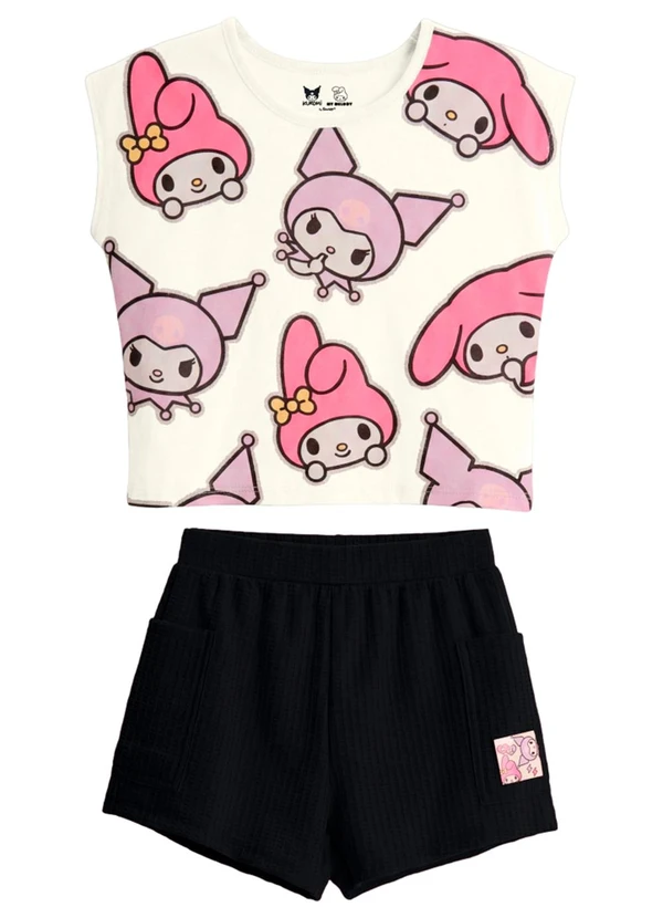 Brandili - Conjunto Infantil My Melody e Kuromi Bege