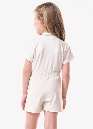 Trick Nick - Conjunto Infantil Polo com Shorts Saia Bege - TRICK NICK