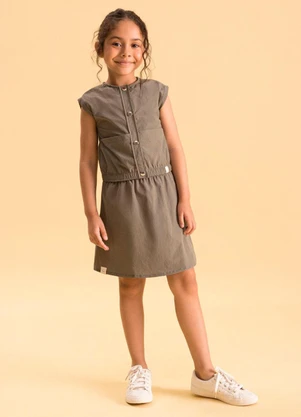Bugbee - Conjunto Infantil Regata Colete Saia Verde - BUGBEE