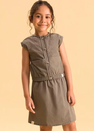 Bugbee - Conjunto Infantil Regata Colete Saia Verde - BUGBEE