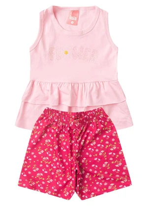 Rosa Azul - Conjunto Infantil Regata com Babado Iaia Rosa - ROSA AZUL