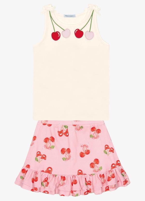 Trick Nick - Conjunto Infantil Regata com Saia Bege 6