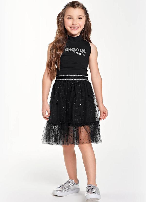 Trick Nick - Conjunto Infantil Regata com Saia Preto