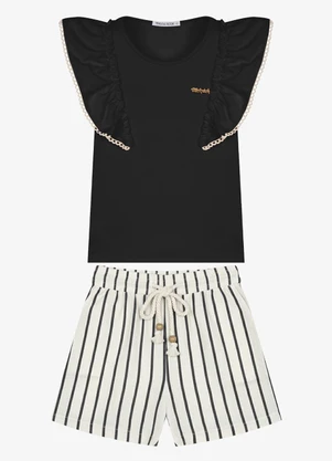Trick Nick - Conjunto Infantil Regata com Shorts Preto - TRICK NICK