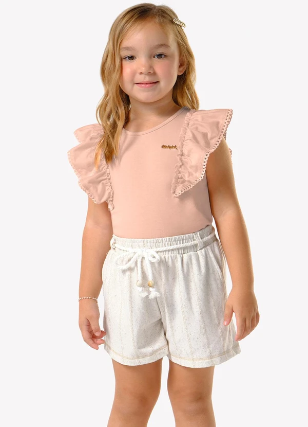 Trick Nick - Conjunto Infantil Regata com Shorts Rosa
