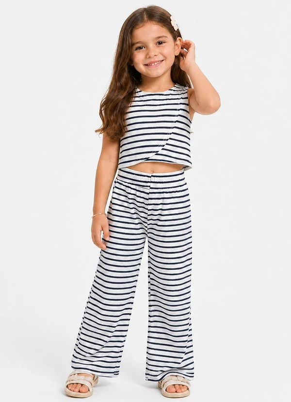 Select - Conjunto Infantil Regata e Pantacourt Branco