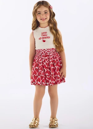 Up Baby - Conjunto Infantil Regata e Saia Bege - UP BABY