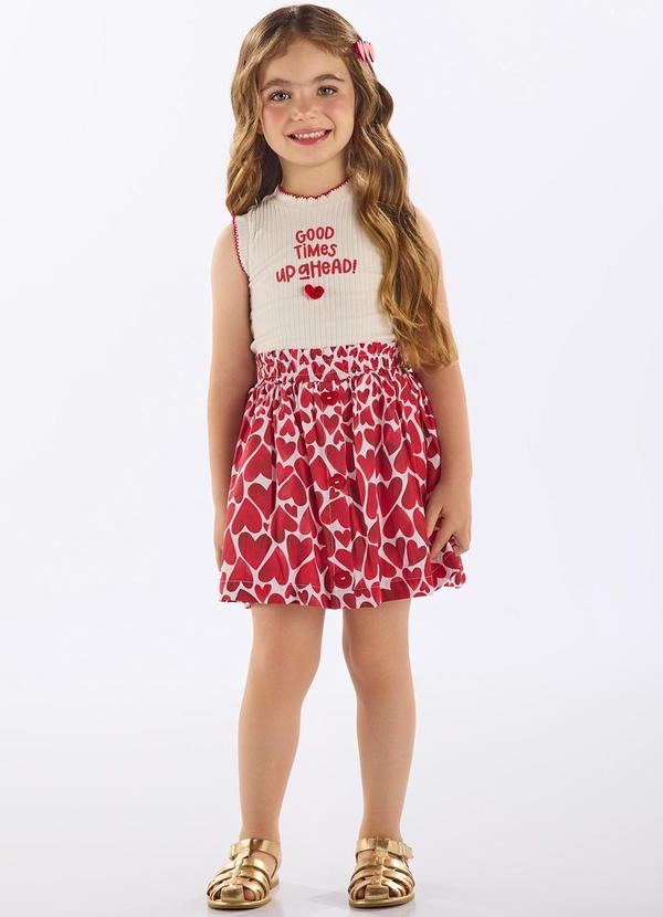 Up Baby - Conjunto Infantil Regata e Saia Bege