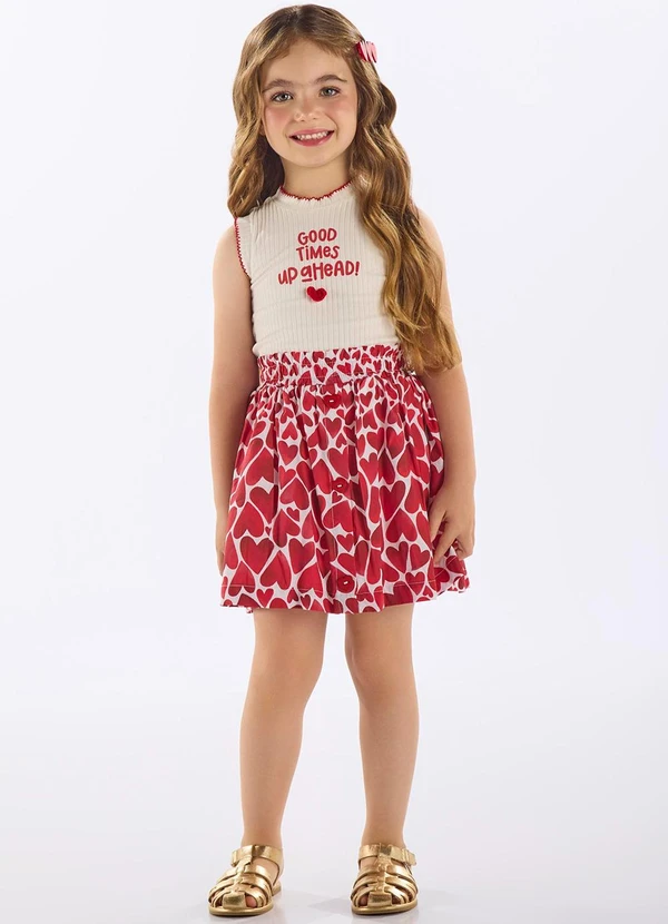 Up Baby - Conjunto Infantil Regata e Saia Bege 1