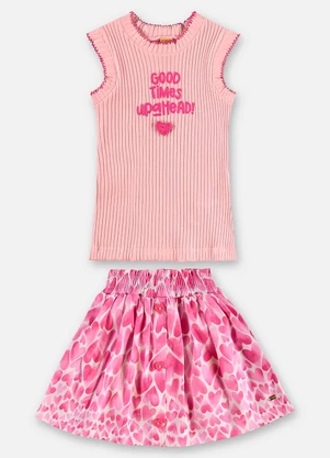 Up Baby - Conjunto Infantil Regata e Saia Rosa - UP BABY