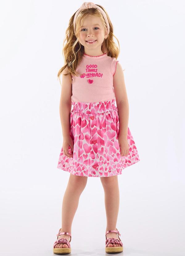 Up Baby - Conjunto Infantil Regata e Saia Rosa