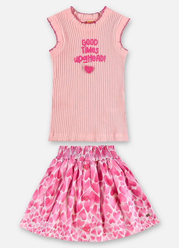 Up Baby - Conjunto Infantil Regata e Saia Rosa 2