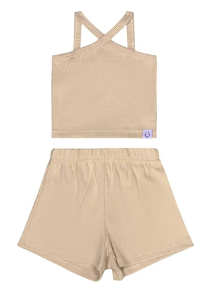 Guloseima - Conjunto Infantil Regata e Short Bege - GULOSEIMA