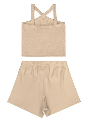 Guloseima - Conjunto Infantil Regata e Short Bege - GULOSEIMA