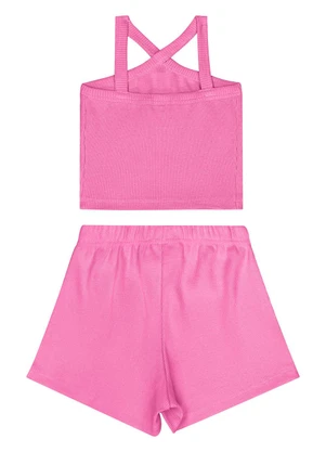 Guloseima - Conjunto Infantil Regata e Short Rosa - GULOSEIMA