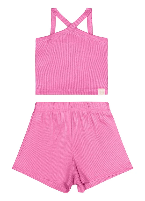 Guloseima - Conjunto Infantil Regata e Short Rosa