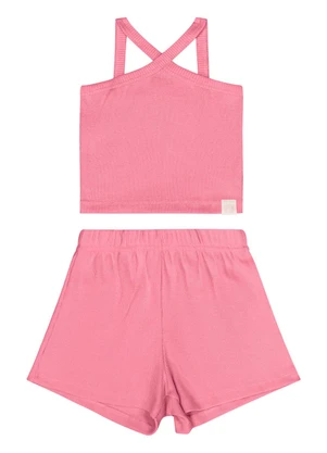 Guloseima - Conjunto Infantil Regata e Short Rosa - GULOSEIMA