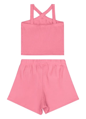 Guloseima - Conjunto Infantil Regata e Short Rosa - GULOSEIMA