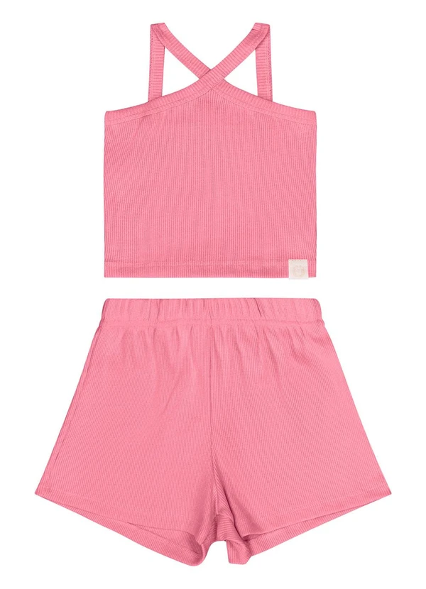 Guloseima - Conjunto Infantil Regata e Short Rosa 1