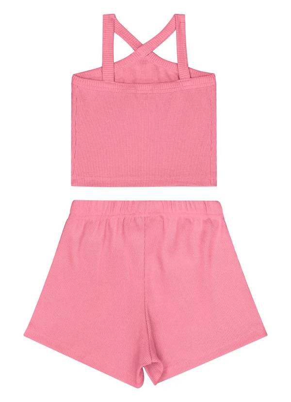 Guloseima - Conjunto Infantil Regata e Short Rosa 2