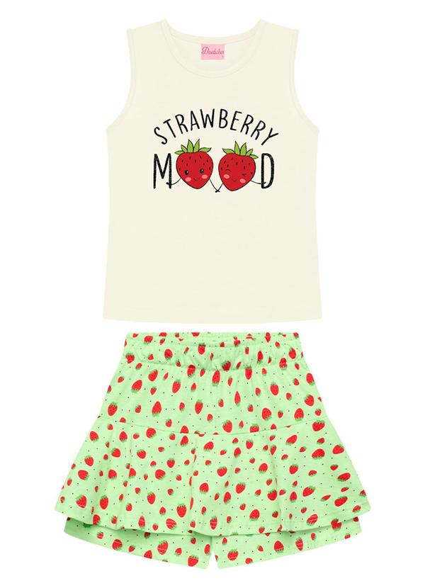 Duduka - Conjunto Infantil Regata e Short Saia Branco