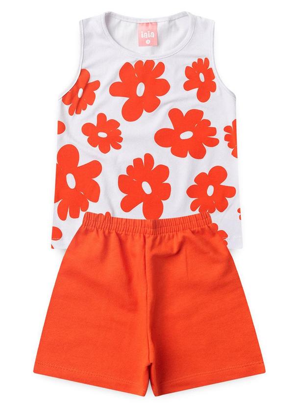 Rosa Azul - Conjunto Infantil Regata Flores Iaia Laranja 2