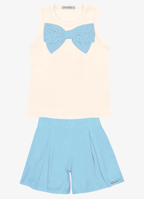 Trick Nick - Conjunto Infantil Regata Laço e Shorts Bege