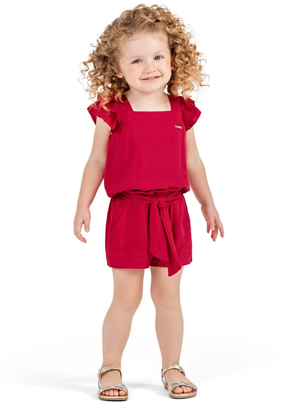 Colorittá - Conjunto Infantil  Renda Colorittá Vermelho
